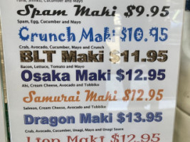 Aloha Sushi menu