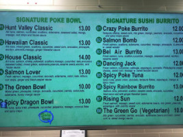 Poke Bowl menu