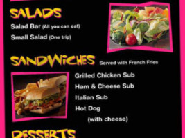 Chuck E. Cheese menu