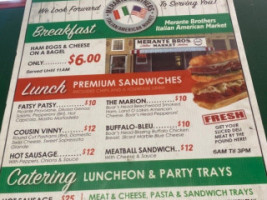 Merante Brothers Italian American Market menu