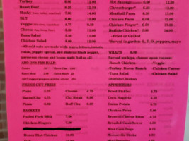 Tiffany’s Downtown menu