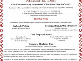 The Mill Market menu