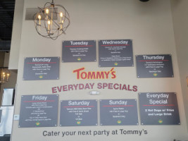 Tommy's Red Hots menu