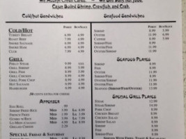 Lee's Seafood Grill menu