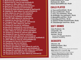 Mata's Mexican And Grill menu