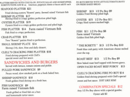 Quality Poultry Seafood menu