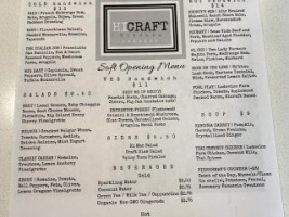 Hicraft Kitchen menu