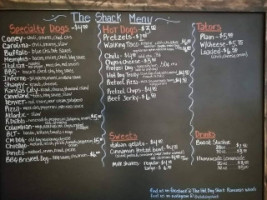 The Shack menu