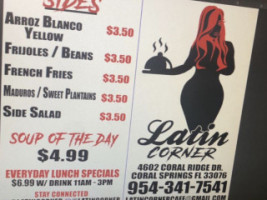 Latin Corner Bistro menu