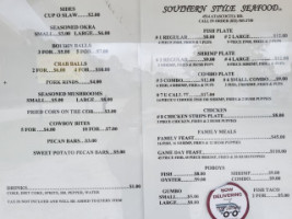 Southern Style Seafood Co. menu