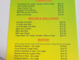 Jamaica Sunset Eatings menu