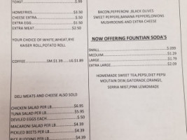 Southfork Deli menu