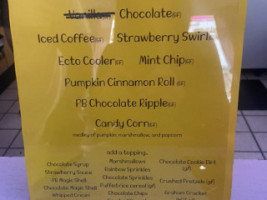 Sugar Spell Scoops menu