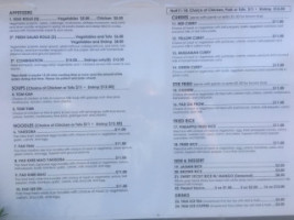 Mayla Thai menu