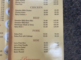 Lulu Hawaiian Bbq menu