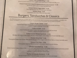 Yosemite Cedar Lodge menu