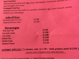 Nana Thai Teriyaki menu