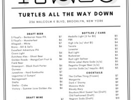 Turtles All The Way Down menu