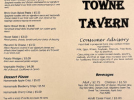 Olde Towne Tavern menu