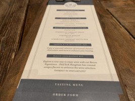 Priest Ranch Tasting Room menu