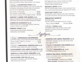 El Patio Boca Colombian menu