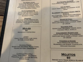 Train Wreck Distillery menu