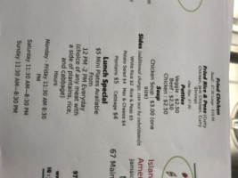 Ja Spice Island Jerk American Food menu