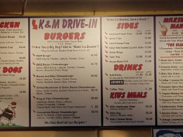 K M Drive-in menu