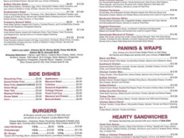 The Dryden menu