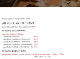 Lu Buffet Grill menu