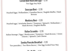 Seascape Golf Course menu