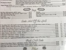 Tootie's menu