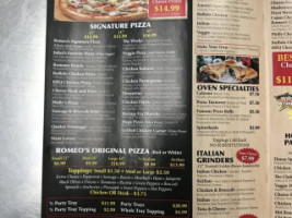 Romeo's Pizza menu