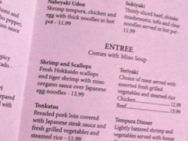 Nori Sushi Grill menu