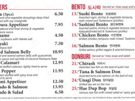 Suny Sushi menu