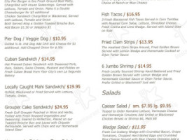 City Pier Grill And Bait menu