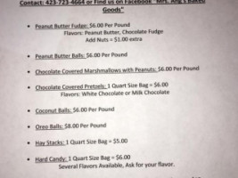 Mrs. Ang's Baked Goods menu