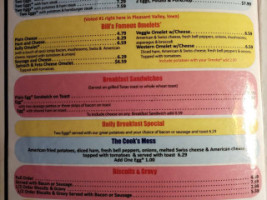 Mickey's Country Cafe menu