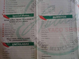 Lolita's Mexican Food menu