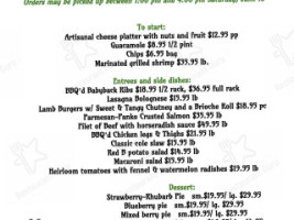 Bedford Gourmet menu