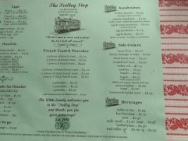 Trolley Stop menu