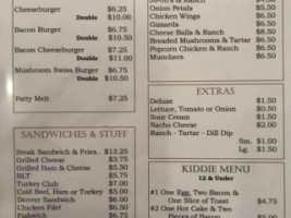 Buckhorn Cafe menu