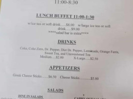 Pizza Palace menu