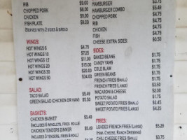 Hall's Barbecue menu