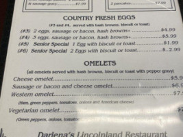 Darlena's Lincolnland menu