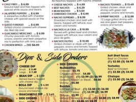 Lovo's Bar Grill Mexican Restaurant menu