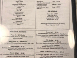 Courthouse Drugstore Soda Fountain Merchantile menu