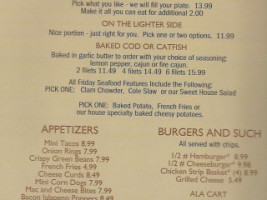 R R Bayview Resort menu