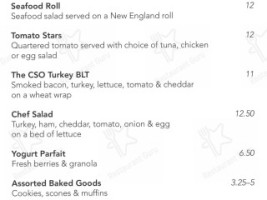 Bellinger Hall menu