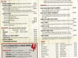 Red Rooster Cafe menu